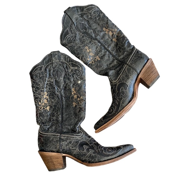 Corral Shoes - Corral Vintage Lizard Overlay Cowboy Boots C2108
